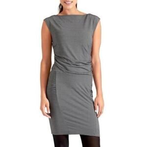 Athleta Micro Stripe Sleeveless Ruched Westwood Dress‎ Women’s Size Small